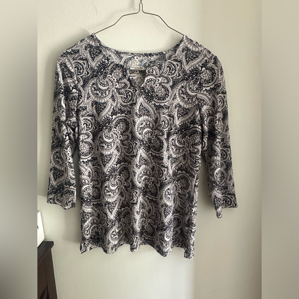 Croft & Barrow Women’s Medium Floral Print Pullover Blouse Top